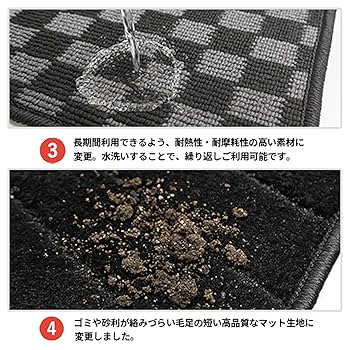 Amazon | ポルテ フロアマット セカンドマット Mサイズ 黒×灰